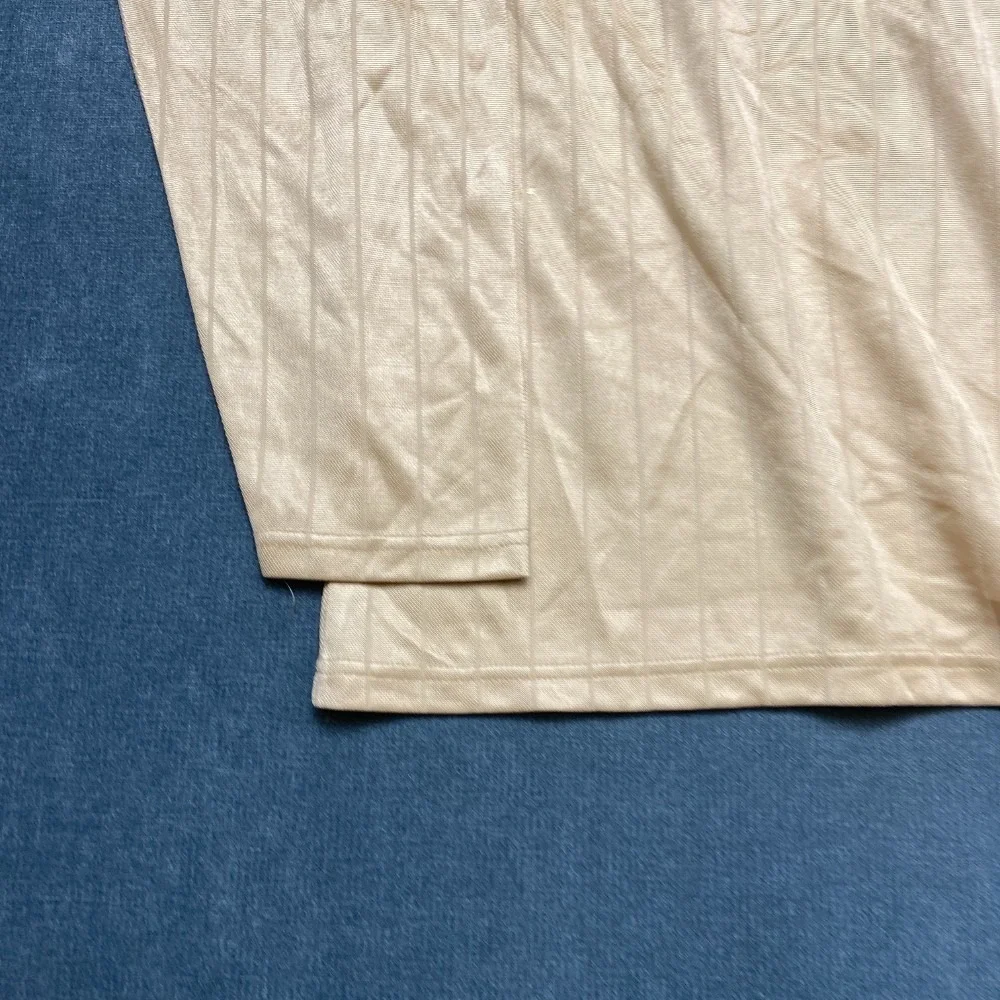 VTG Maxini Shirt Mens 3XL Beige Striped Viscose Long Sleeve Outdoor Performance